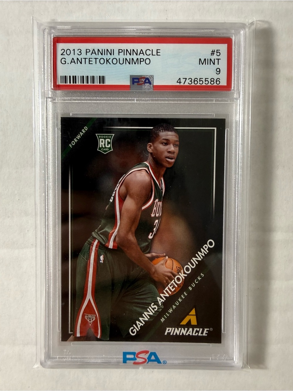 Panini 2013-14 Pinnacle Giannis Antetokounmpo Rookie RC #5 Bucks PSA 9